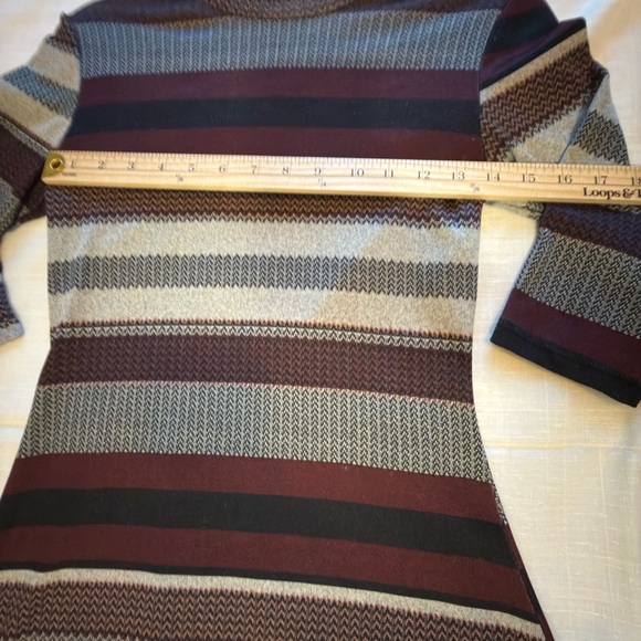 Living Doll Maroon and Gray Long Sleeve Dress - Picture 5 of 7